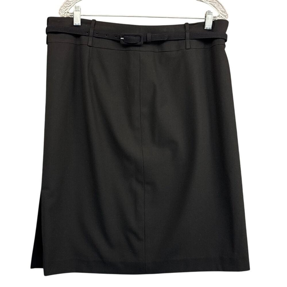 Talbots Black Belted Professional Pencil Skirt Women 14